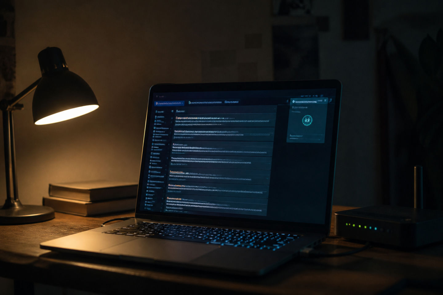 laptop displaying dark web search results