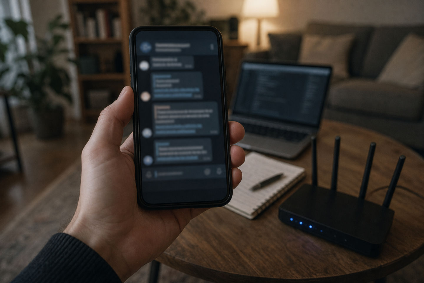 user checking dark web links on smartphone