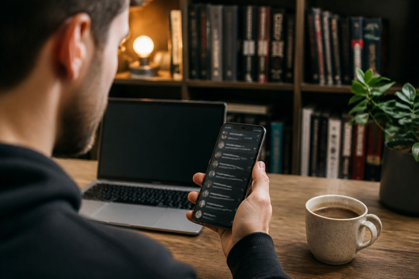 person exploring dark web Telegram groups